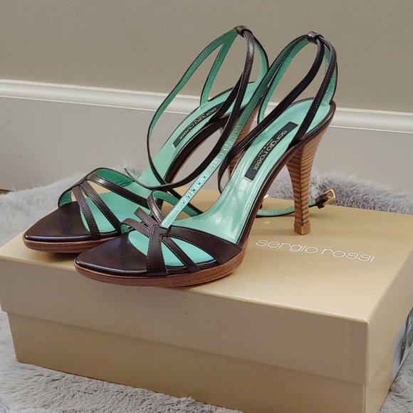 SERGIO ROSSI Platform Leather Heels - Picture 2 of 11